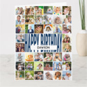 Personalised 40 Photo Collage Happy Birthday Card (Front)