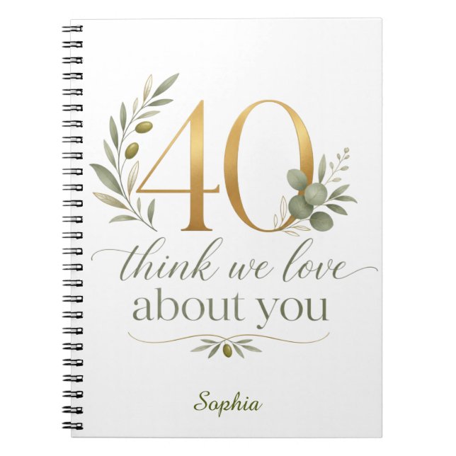 Personalised 40 Things We Love About You Gift Notebook (Front)
