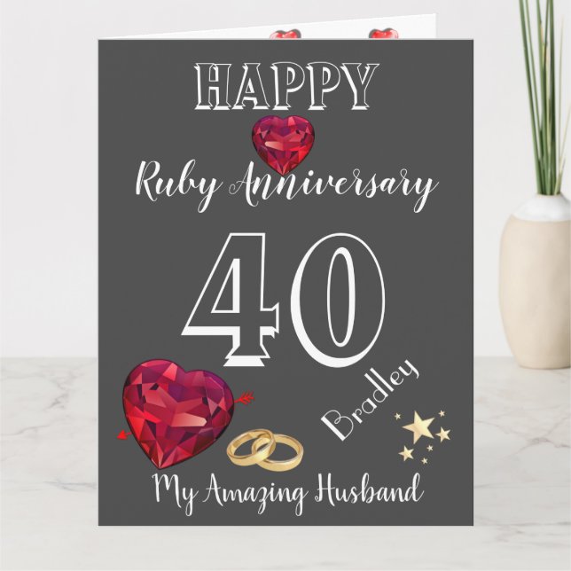 Personalised 40th Anniversary Card For Husband (Front)