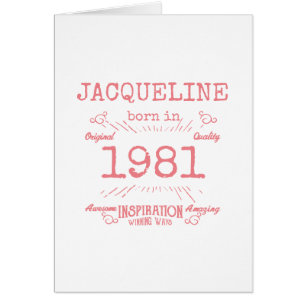 Personalised 40th Birthday 1981 Pink Retro For Her