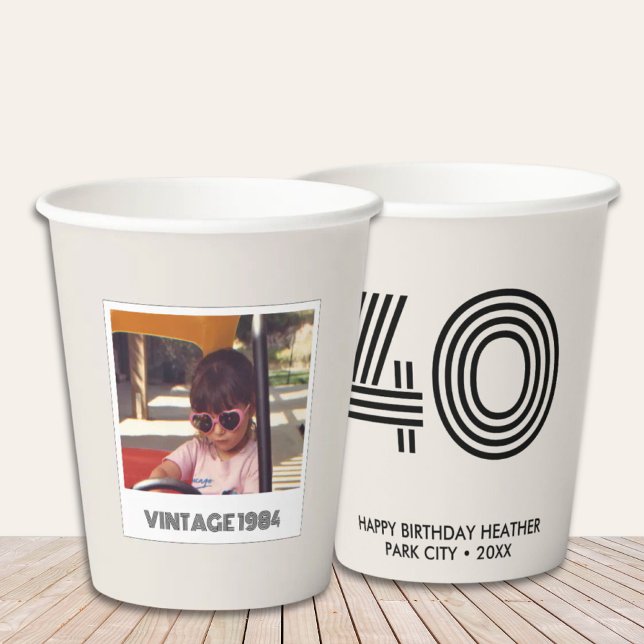 Personalised 40th Birthday Funny Decor Party Cups (40th Birthday Party Cups)