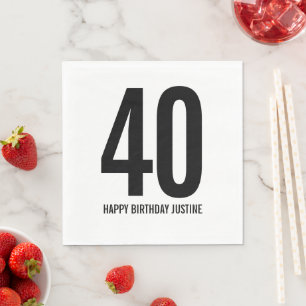 Personalised 40th Birthday Napkins