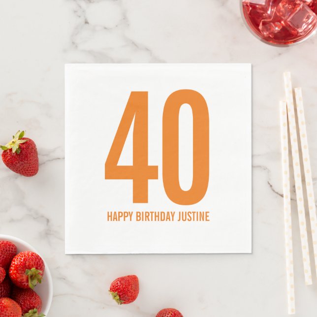 Personalised 40th Birthday Napkins (Insitu)