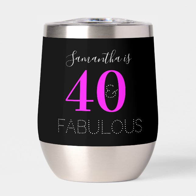 Personalised 40th Birthday Neon Pink Party Favour (Front)