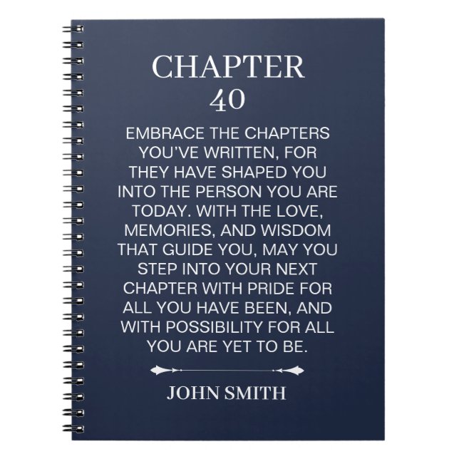 Personalised 40th Birthday Notebook (Front)