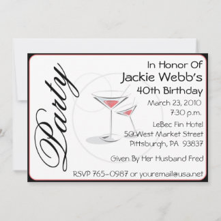 Personalised 40th Birthday Party Invitation