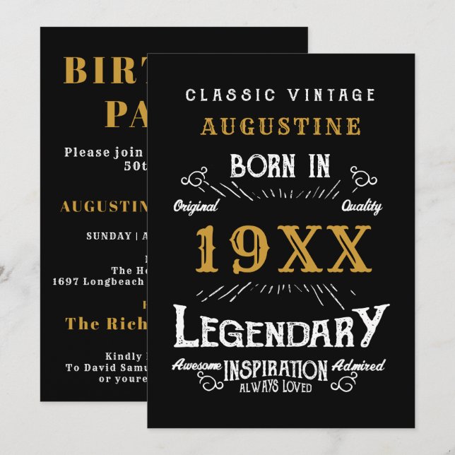 Personalised 40th Birthday Party  Invitation (Front/Back)