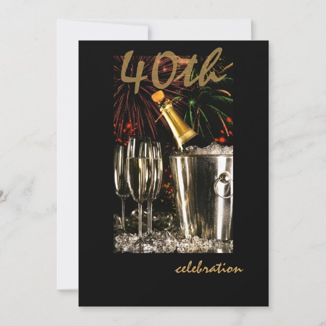 Personalised 40th Birthday Party Invitations (Front)