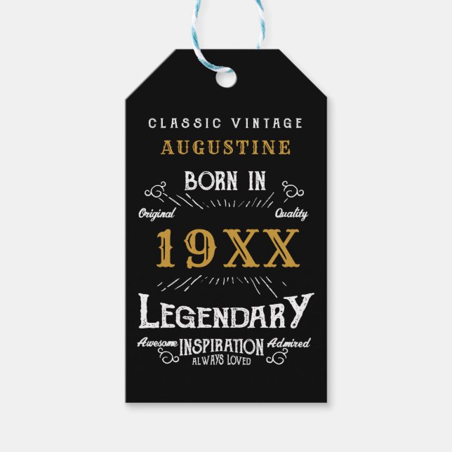 Personalised 40th Birthday Square Gift Tags (Front)