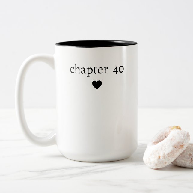 Personalised 40th Birthday Two-Tone Coffee Mug (With Donut)