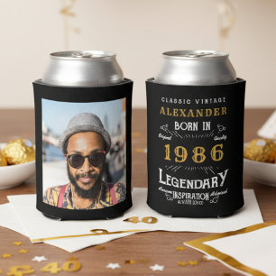 Personalised 40th Birthday Vintage Photo Keepsake Can Cooler