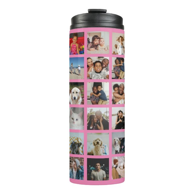 Personalised 42 Photo Collage Thermal Tumbler (Front)