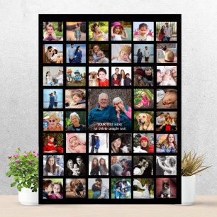 Personalised 45 Photo Collage Custom Colour Poster