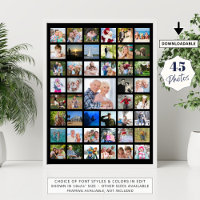 Personalised 45 Photo Collage Custom Colour