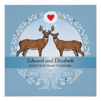 Personalised 45th Wedding Anniversary, Buck & Doe