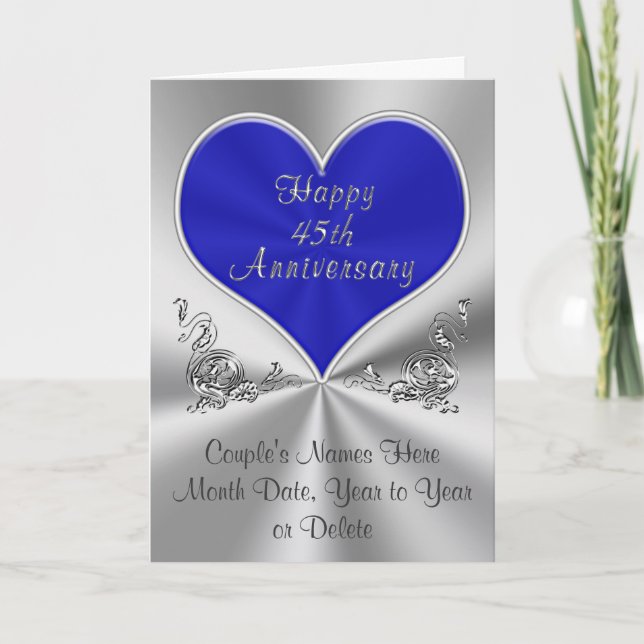 Personalised 45th Wedding Anniversary Card (Front)