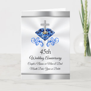 Personalised 45th Wedding Anniversary Cards