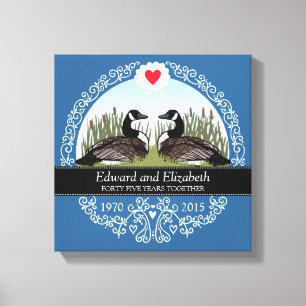 Personalised 45th Wedding Anniversary, Geese Canvas Print