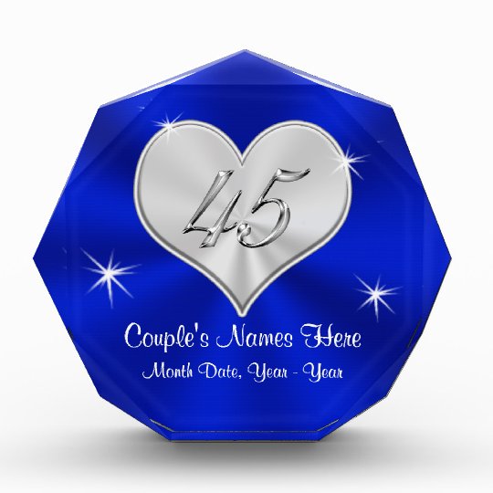 Personalised 45th Wedding Anniversary Gifts