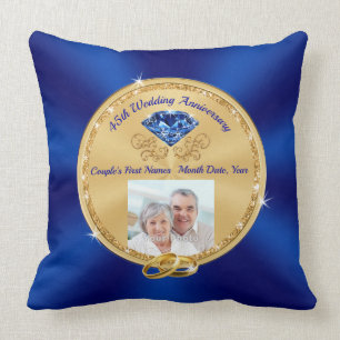 Personalised 45th Wedding Anniversary Gifts Cushion