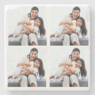 Personalised 4 collage Photos Custom  Stone Coaster