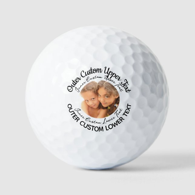 Personalised 4-Line Text Photo Logo Golf Balls (1) (Front)
