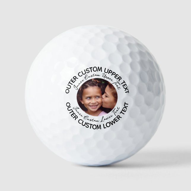 Personalised 4-Line Text Photo Logo Golf Balls (2) (Front)