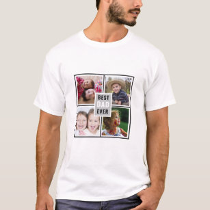 Personalised  4 Photo Collage Best Dad Ever T-Shirt