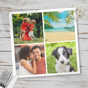 Personalised 4 Photo Collage Napkin