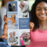 Personalised 4 Photo Collage Positive Quote Blue<br><div class="desc">Personalised Phone case for iphone 11 pro max and many other models. The design features a custom photo collage with 4 of your favourite photos, your name and the wording "Every day's a happy day". The photo template is set up ready for you to add your photos, working clockwise from...</div>