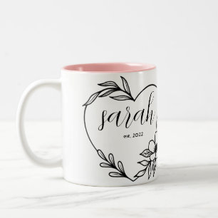 Personalised 4 Photo Collage Sarah Year Est. Two-Tone Coffee Mug