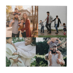 Personalised 4 Photo Collage Tile