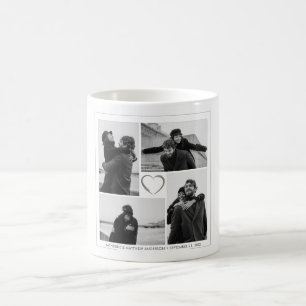 Personalised 4 Photo Collage Wedding Anniversary Coffee Mug