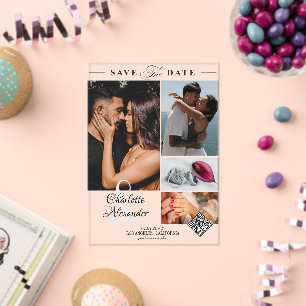 Personalised 4 Photo Collage Wedding Save the Date Acrylic Invitations