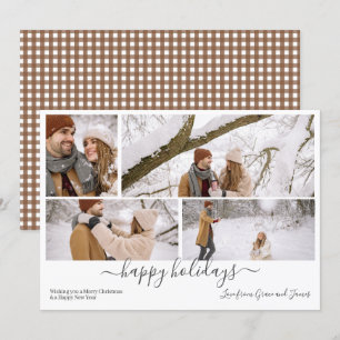 Personalised 4 Photo Merry Christmas Holiday Card