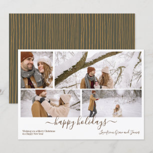 Personalised 4 Photo Merry Christmas Holiday Card
