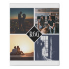 Personalised 4 Photo Monogram Black