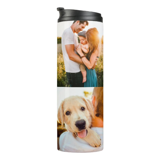 Personalised 4 Photo Thermal Bottle Template (Rotated Right)