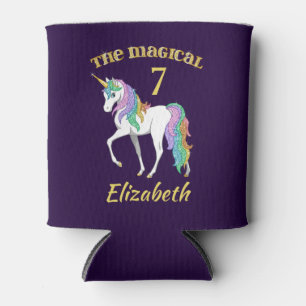 Personalised 4th 5th 6th 7th 8th Birthday Unicorn Can Cooler