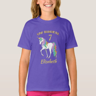 Personalised 4th 5th 6th 7th 8th Birthday Unicorn T-Shirt