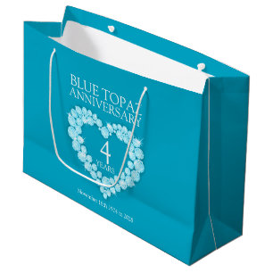 Personalised 4th anniversary photo gift bag