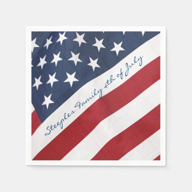 Personalised 4th of July American Flag Napkin (Front)