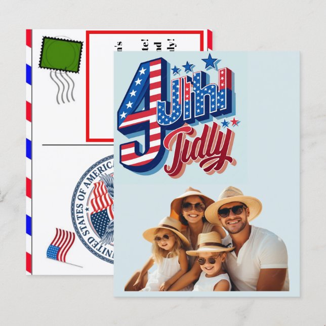 Personalised 4th of July Birthday Cards  (Front/Back)