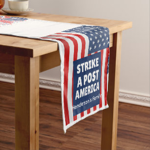 Personalised 4th of July celebration family party Short Table Runner