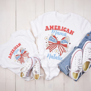 Personalised 4th of July Girly Mama Mini Coquette T-Shirt