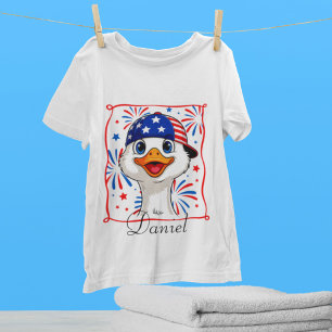 Personalised 4th of July Goose Boy Patriotic USA T-Shirt