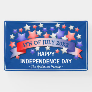 Personalised 4th of July   Happy Independence Day Banner
