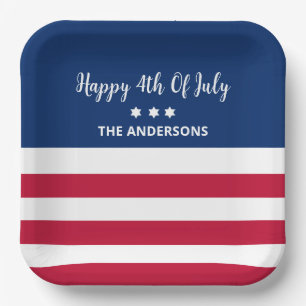 Personalised 4th Of July Paper Plates