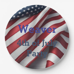 Personalised 4th of July Party Paper Plate