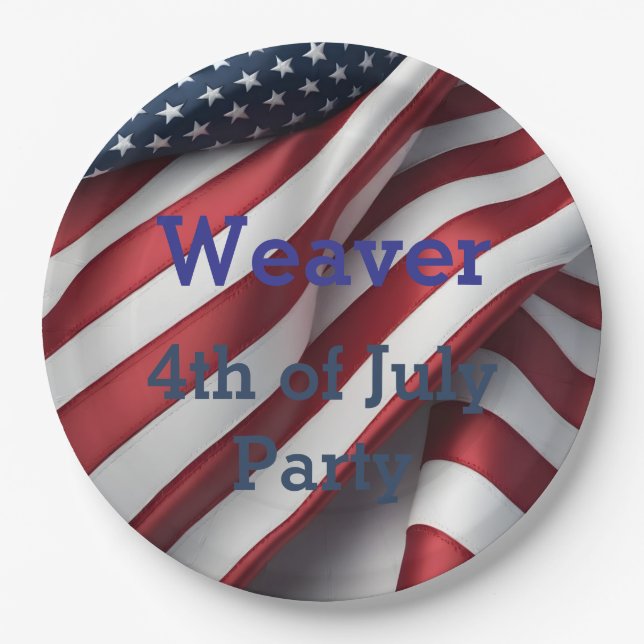 Personalised 4th of July Party Paper Plate (Front)